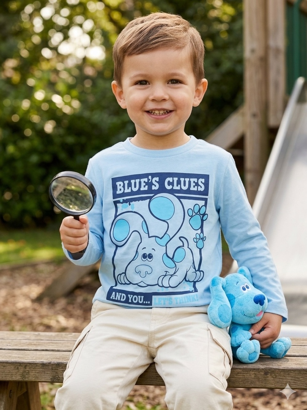 George Toddler Boy Blue's Clues Long Sleeve Graphic Tee Shirt - Size 4T